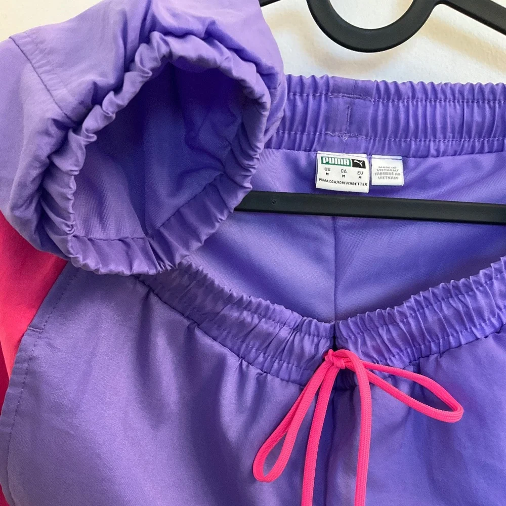 Retro 90’s vibe Puma sports pants in purple, pink, and black - size medium - Picture 7 of 7